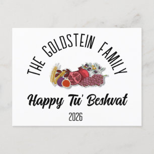 Tu beshvat Jewish Helgdag Personlig Family Namn Helg Vykort