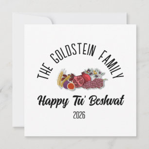 Tu beshvat Jewish Helgdag Personlig Family Namn Julkort