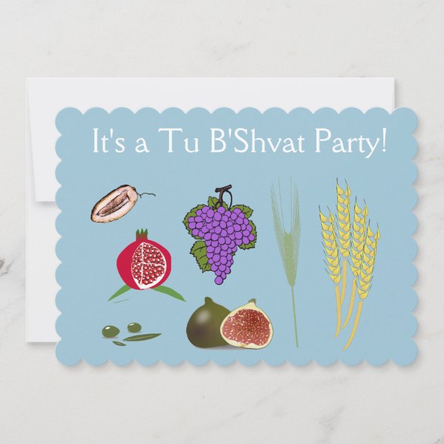 Tu Bishvat - 7 minim Inbjudningar (Framsida)