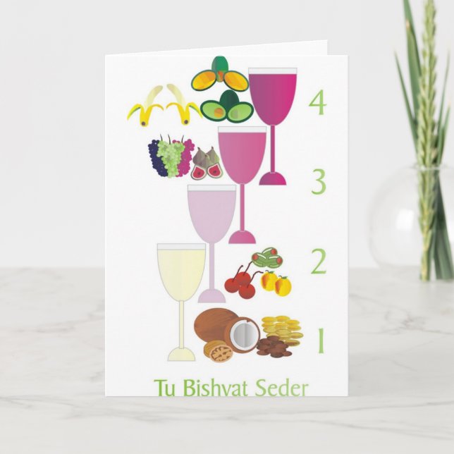 Tu Bishvat Seder Helgkort (Framsida)