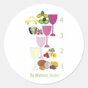 Tu Bishvat Seder Runt Klistermärke