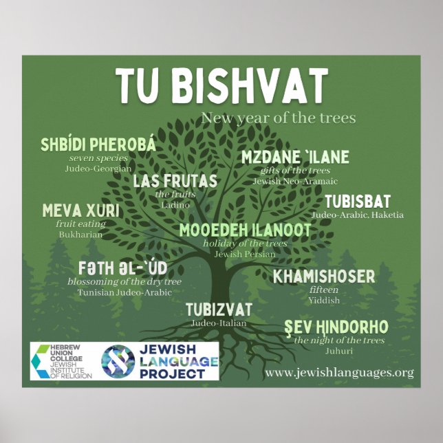 Tu Bishvat - Träd nyår - 10 judar Poster (Framsidan)