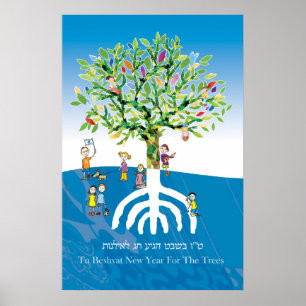 Tu B'shevat Träd Poster