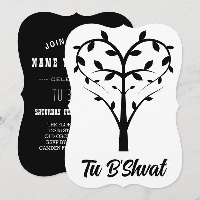 Tu B'Shvat hjärta träd (Fram/baksida)