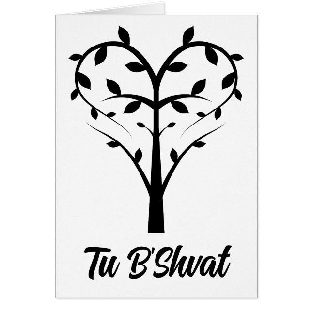 Tu B'Shvat hjärta träd OBS Kort (Framsidan)