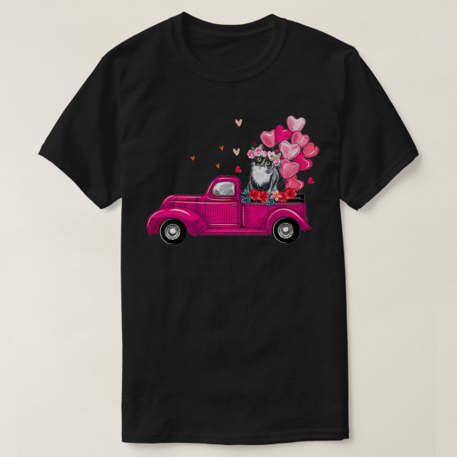 Tu Cute Lastbil Cat Valentines day Costume Boy Gir T Shirt (Design framsida)