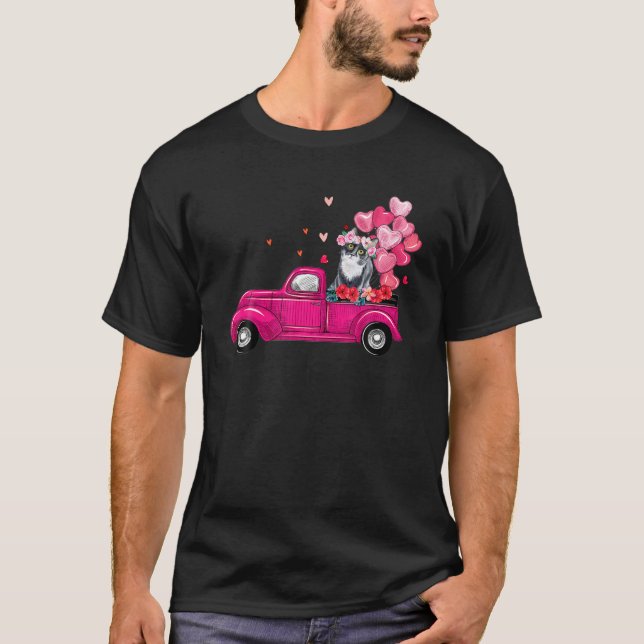 Tu Cute Lastbil Cat Valentines day Costume Boy Gir T Shirt (Framsida)