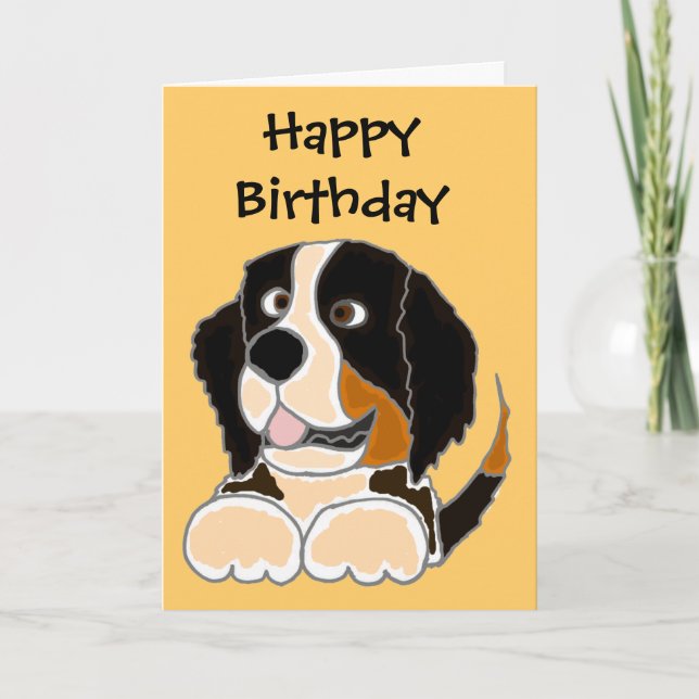 TU- Funny Bernese Mountain Hund Original Art Kort (Framsida)