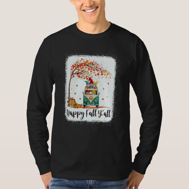 Tu Happy Fall Y'all Thanksgiving Gnome Costume Aut T Shirt (Framsida)