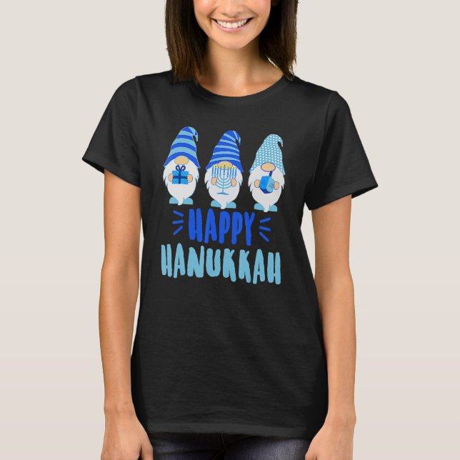 Tu Happy Hanukkah 2022 Gnome Menorah Dreidel Costu T Shirt (Framsida)