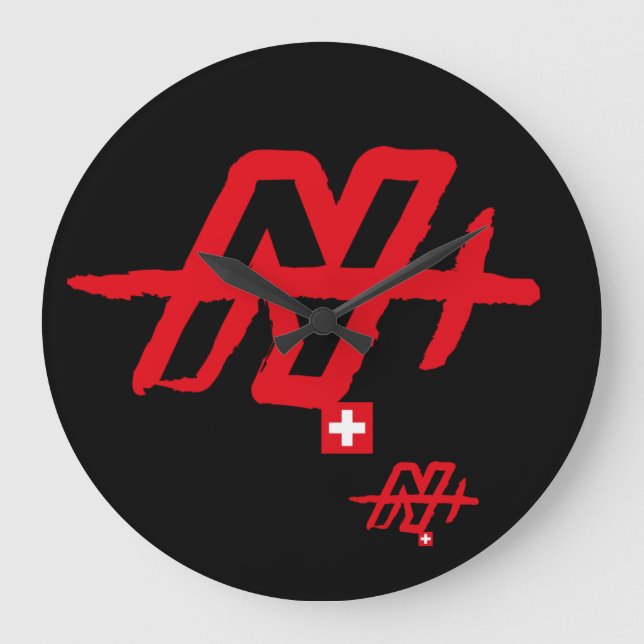 Tu inicial letra N, letra SUISSE v TRACE Stor Klocka (Framsida)