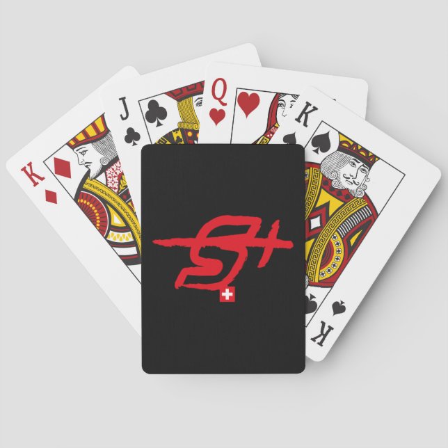 Tu inicial letra S, letra SUISSE mot TRACE Casinokort (Baksidan)