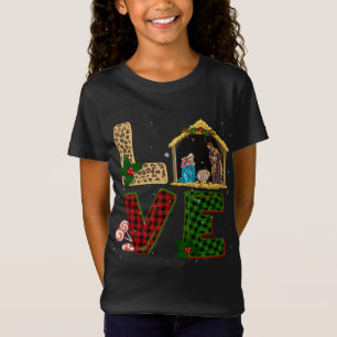 Tu Leopard Plade jultomatistume Jesus T Shirt