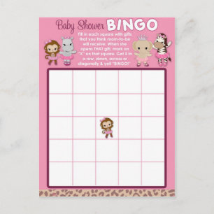 Tu Tu Cute Ballerina Baby Shower BINGO-kort TTC Inbjudan Vykort