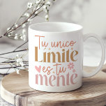 "Tu Unico Limite es Tu Mente" Boho Inspirational Kaffemugg<br><div class="desc">Ge dig på morgonen med "Tu Unico Limite es Tu Mente" Boho Inspirational Coffee Mugg. Med den motiverade spanska frasen "Tú Unico Limite es Tu Mente" ("Din enda gräns är ditt sinne") är mugg designat för att inspirera och lyfta med varje fartyg. Den boho-inspirerade designen kombinerar artetiska toner och minimalistisk...</div>