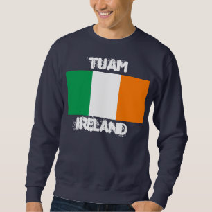 Tuam, Irland med irländsk flagga Lång Ärmad Tröja