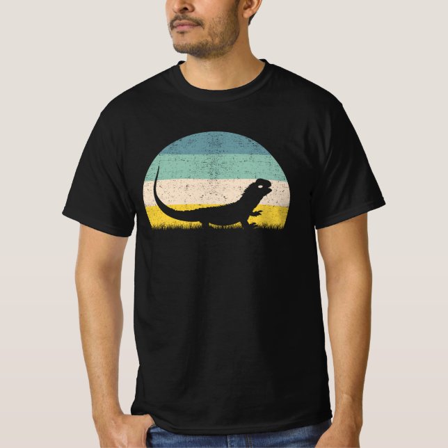 Tuatara Reptile Retro T Shirt (Framsida)