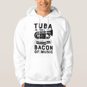 Tuba är baconet av musik marscherande band rolig C Hoodie