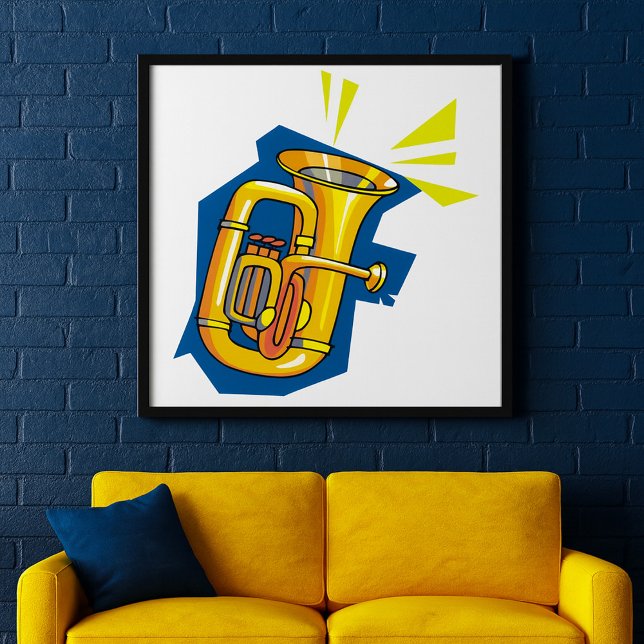 Tuba Bleckinstrument Ljus Musik Band Poster (Skapare uppladdad)