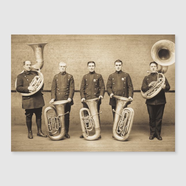 Tuba Cops Vintage Police Brass Band (Sepia) (Framsida)