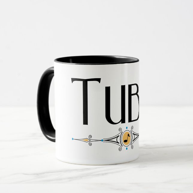 Tuba Decorative Line Musical Instrument Mugg (Framsida vänster)