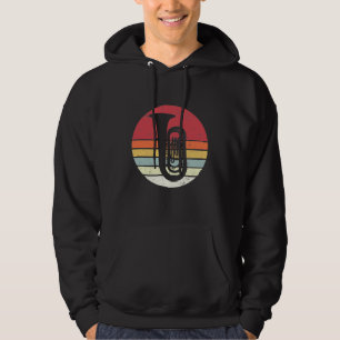 Tuba-gåva, retro tuba-spelare, orkester hoodie