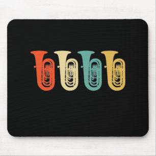 Tuba-gåva, retro tuba-spelare, orkester musmatta