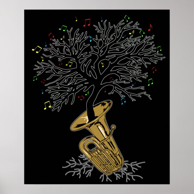 Tuba Gift Marching Band Gifts Brass Music Tuba Poster (Framsidan)