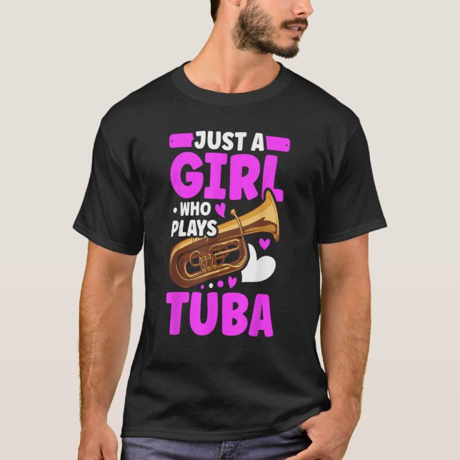 Tuba Girl Tuba Player T Shirt (Framsida)