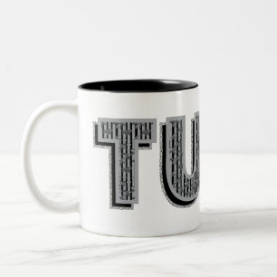 Tuba Grått Patterned Text Två-Tonad Mugg