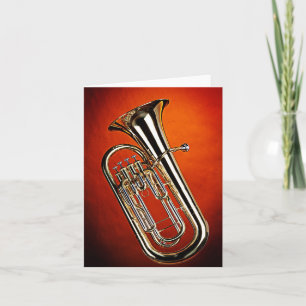 Tuba Greeting Card för Band Musician Helgkort