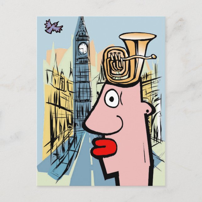 Tuba Head In London Vykort (Framsida)