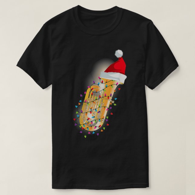 Tuba jul Shirt Funny Marching Band Geek Holi T (Design framsida)