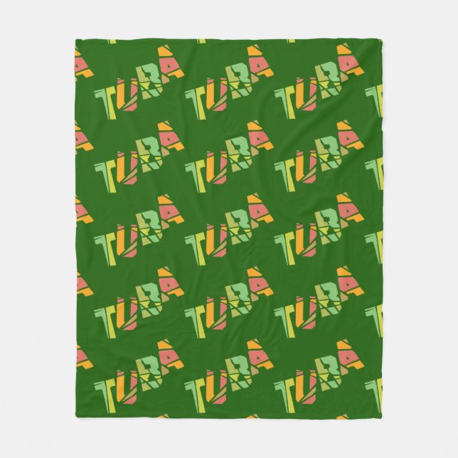 Tuba-krackad text fleecefilt (Framsidan)