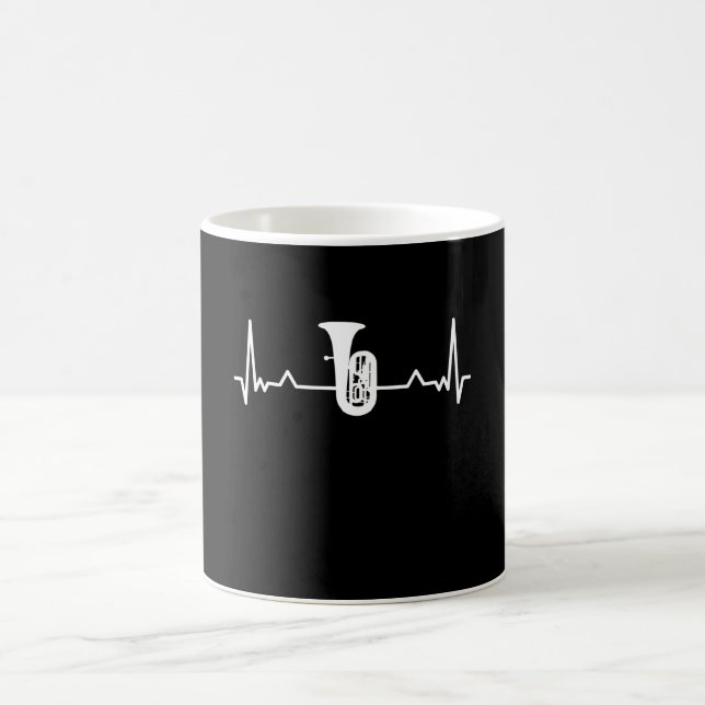 Tuba Marching Band Heartslag Funny Gift Kaffemugg (Center)