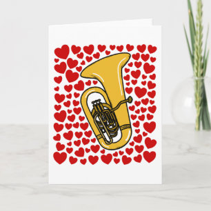 Tuba med hjärtan Alla hjärtans dag årsdagskort Helgkort