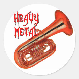 Tuba Metall Runt Klistermärke