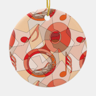 Tuba Music Note Fragments  Ceramic Ornament