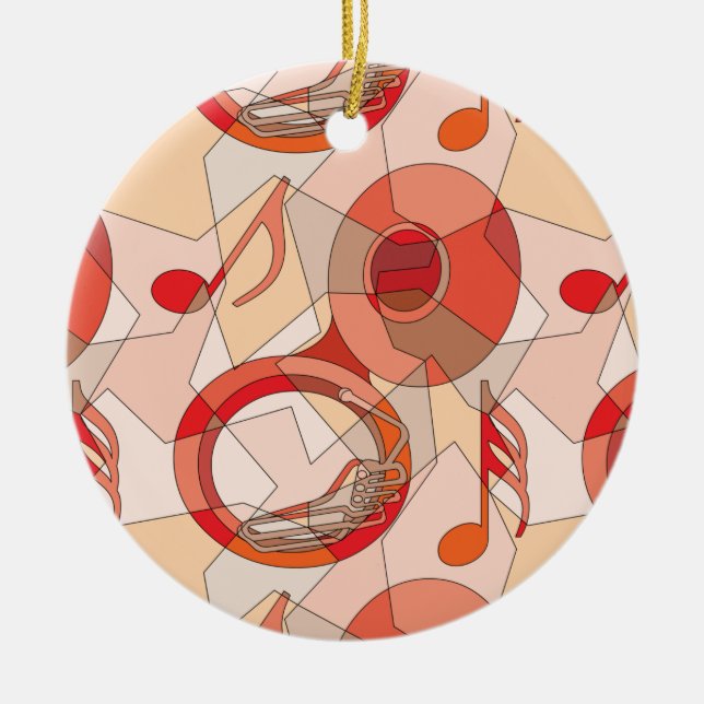 Tuba Music Note Fragments  Ceramic Ornament (Framsidan)