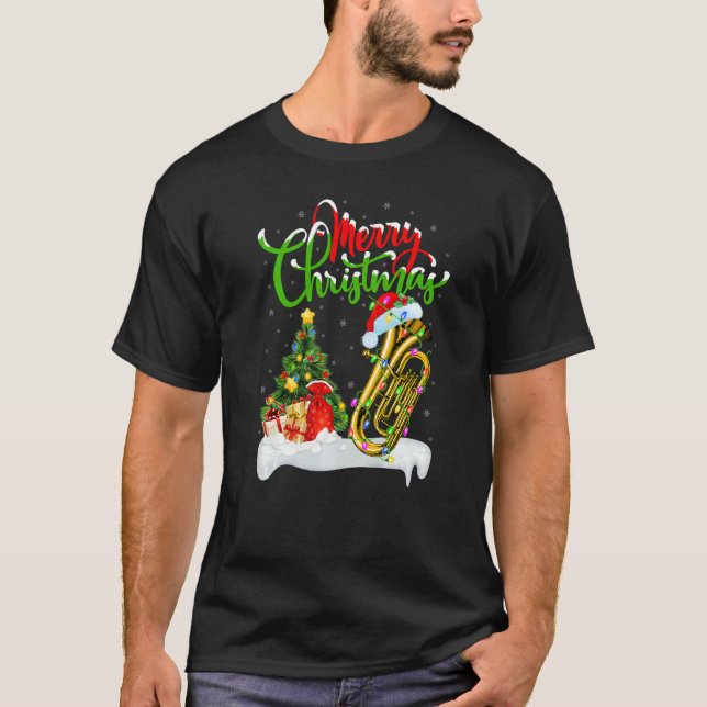 Tuba Music  Xmas Decorations Santa Tuba Christmas T Shirt (Framsida)
