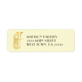 Tuba Musician Band Teacher Label Returadress Etikett