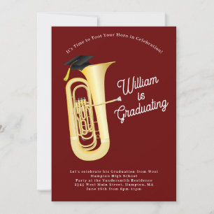 Tuba Musician Studentfest Music Inbjudningar