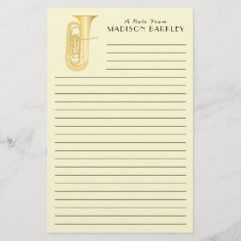 Tuba Musician Teacher Stationery Brevpapper