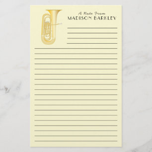 Tuba Musician Teacher Stationery Brevpapper