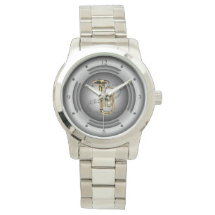 Tuba ~ Musik Rulla ~ Silver Speaker ~ Armbandsur