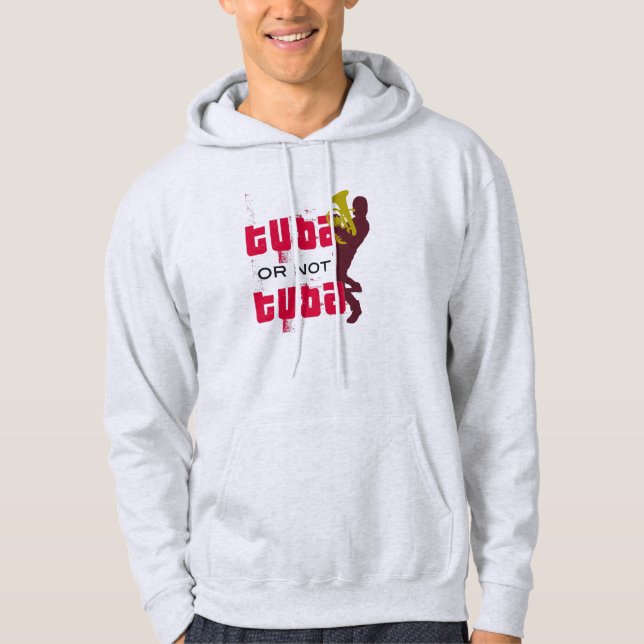 Tuba or not Tuba (with tuba player) Sweatshirt Med Luva (Framsida)