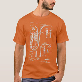 Tuba Patent Graphic Blueprint T Shirt
