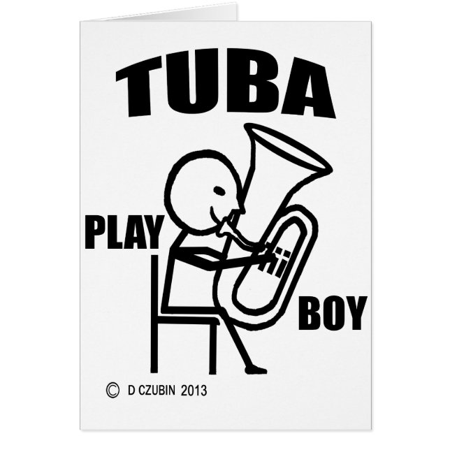 Tuba Play Boy Hälsningskort (Framsidan)