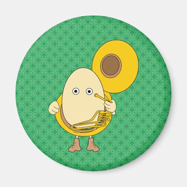 Tuba Player Egghead Magnet (Framsidan)