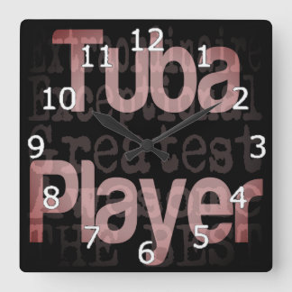 Tuba Player Extraordinaire Fyrkantig Klocka